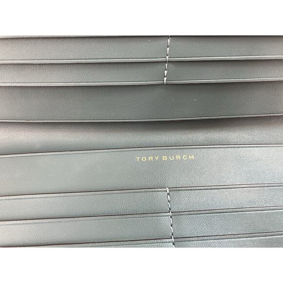 Tory Burch Teal Willa Slim Envelope Quilted Leather Wallet - Picture 8 of 11